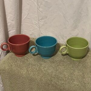 EUC Vintage Fiesta Ware By Homer Laughlin Ring Handle Tea Cups Replacements